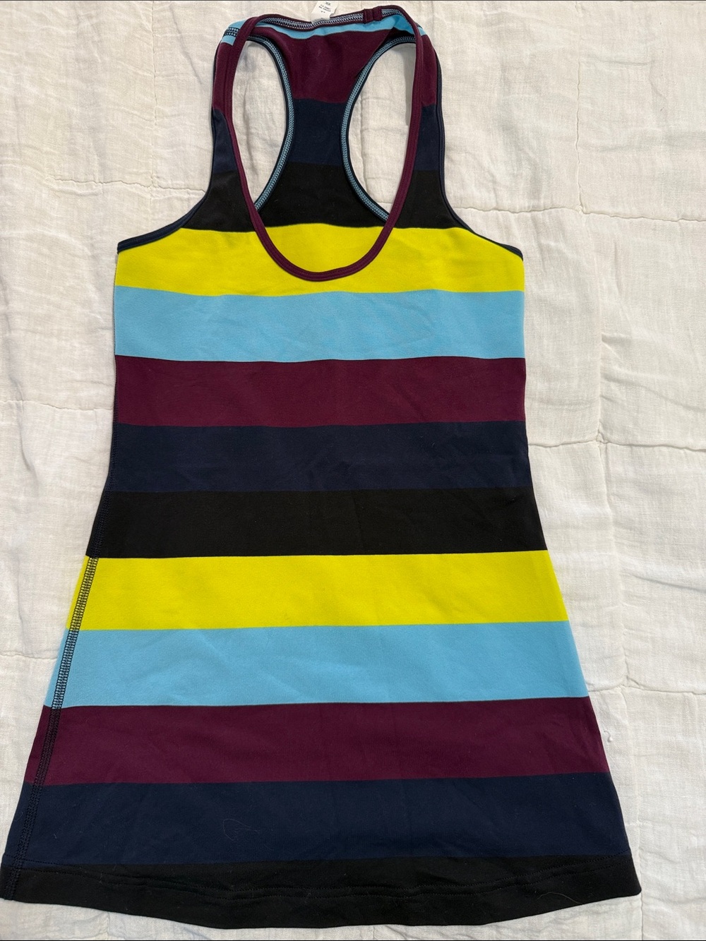 lululemon athletica Striped Racerback Tank in Yellow, Blue, Black & Burgundy